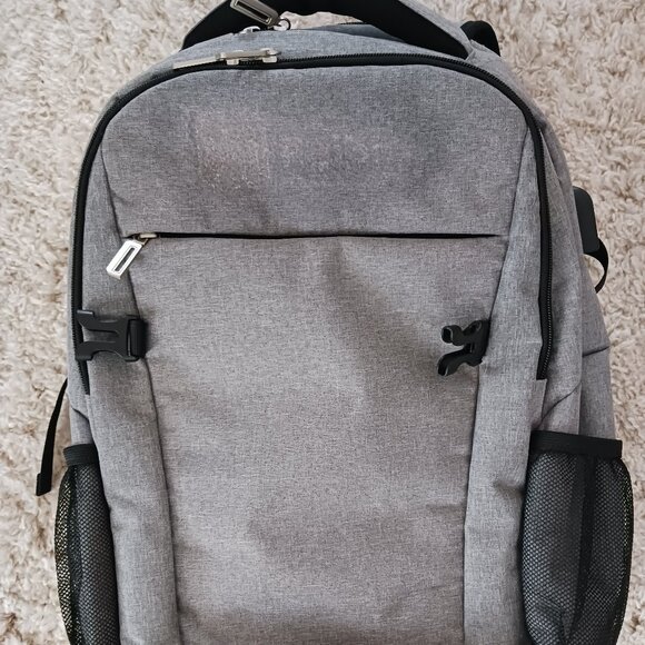 AceHigh Laptop Backpack Case Bag w/HDMI Charging Port Adjustable Straps Grey - Picture 3 of 14